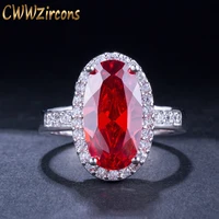 cwwzircons sparkling fire cubic zirconia stone engagement ring elegant red crystal big cz finger rings for women jewelry r066