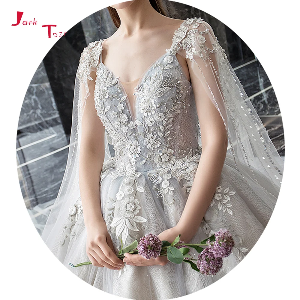 Халат де mariée Princesse De Luxe 2019 Блестящий Бисер пайетки кружевные аппликационные