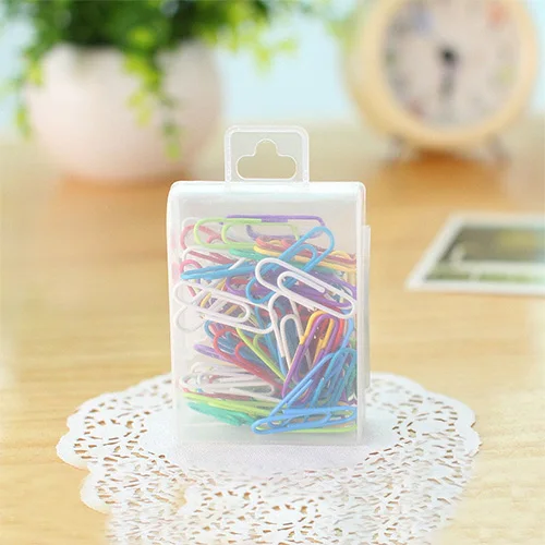 Paper clip 85 шт./компл. 28 мм Красочные Бумага скрепки для бумаги зажимы примечания к категории зажимы детский студент школьные канцелярские принадлежности - Цвет: Paper clip