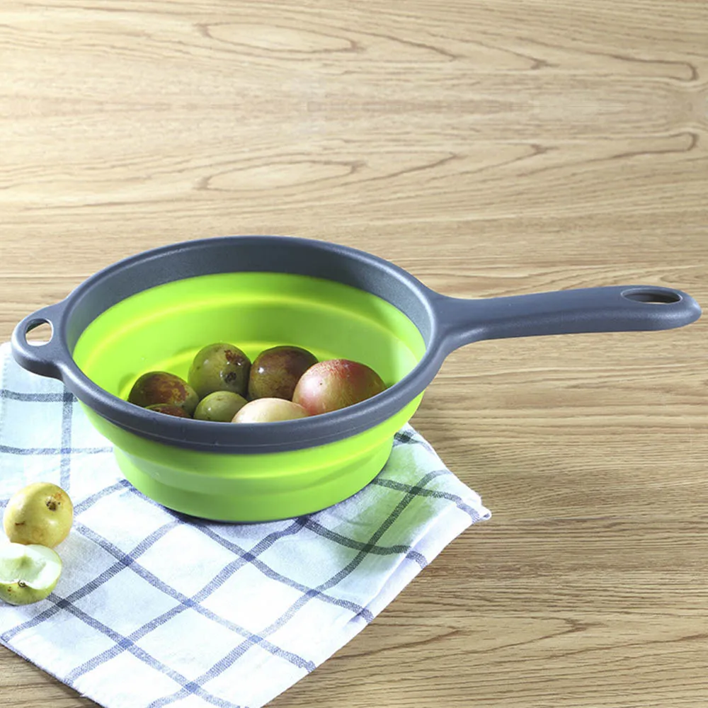 Складные силиконовые дуршлаги с ручкой кухонный инструмент Кухонное сито для