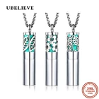 UBELIEVE круглый диффузор для эфирных масел подвеска лист ожерелье 316L ароматерапия из нержавеющей стали подвески-диффузоры для женщин