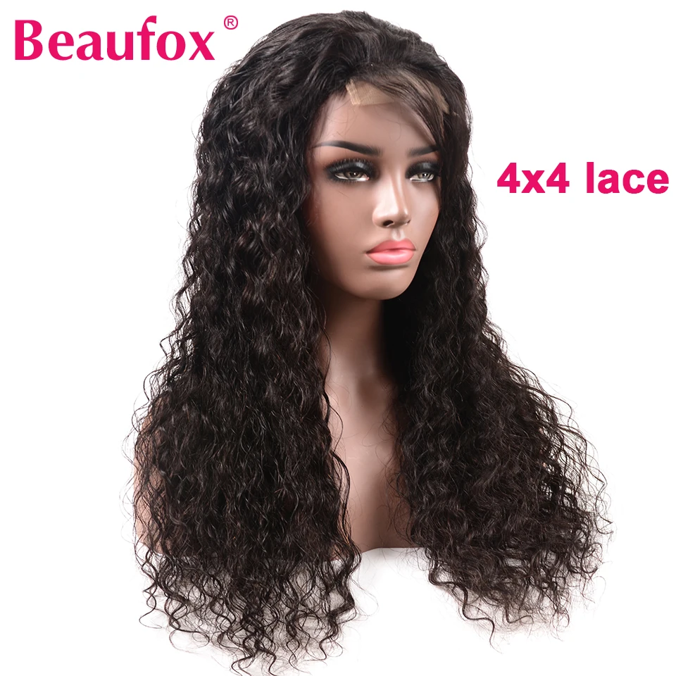 Beaufox 4*4 дюйма U часть парик человеческих волос парики для черных женщин