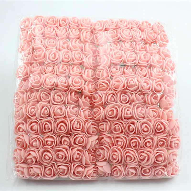 Flesh pink 144 шт Мини поролоновая роза 2 см Искусственный букет венок свадебное украшение цветок поддельные розы - Цвет: Flesh pink