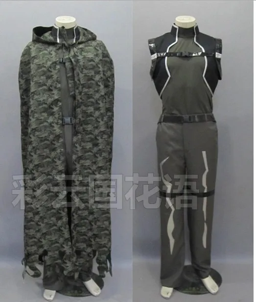 

2016 Sword Art Online 2 SAO kirito cosplay costume GGO Phantom Bullet black cloak Sinon battle fatigues army camouflage