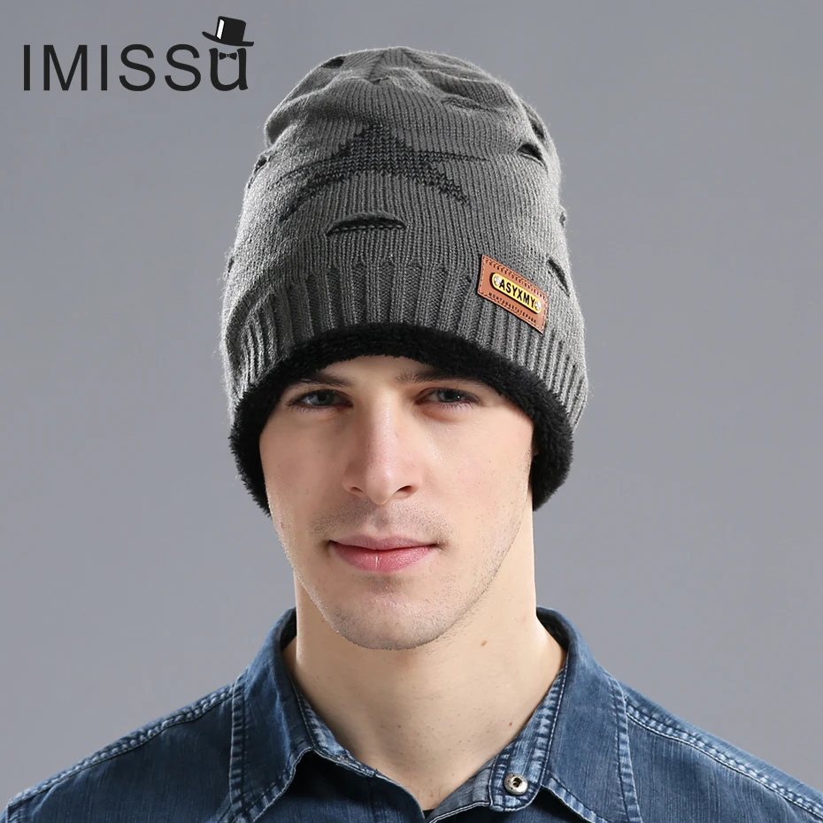 

IMISSU мужская Зимняя Шапка Хлопка Трикотажные Шапочки Skullies Мода Повседневная Шапки с Звезды Шаблон Gorros Крышка Casquette Шляпы для мужчины