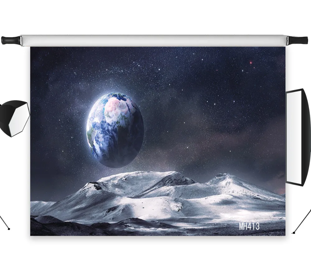 LB полиэстер и винил смотрящийся на землю с кольца горы Луны декор Фотография фон