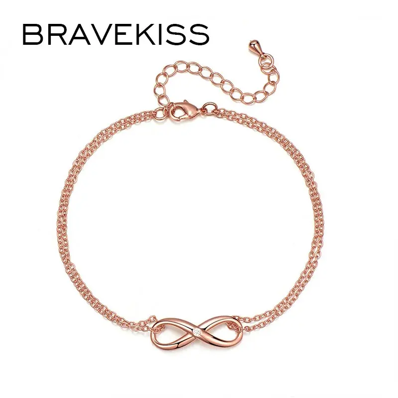 Браслеты цепочки с буквами бесконечности для женщин BRAVEKISS регулируемые браслеты