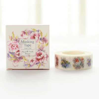 

1 шт., декоративная клейкая лента «цветы в кластере», 1,5 см, 10 м