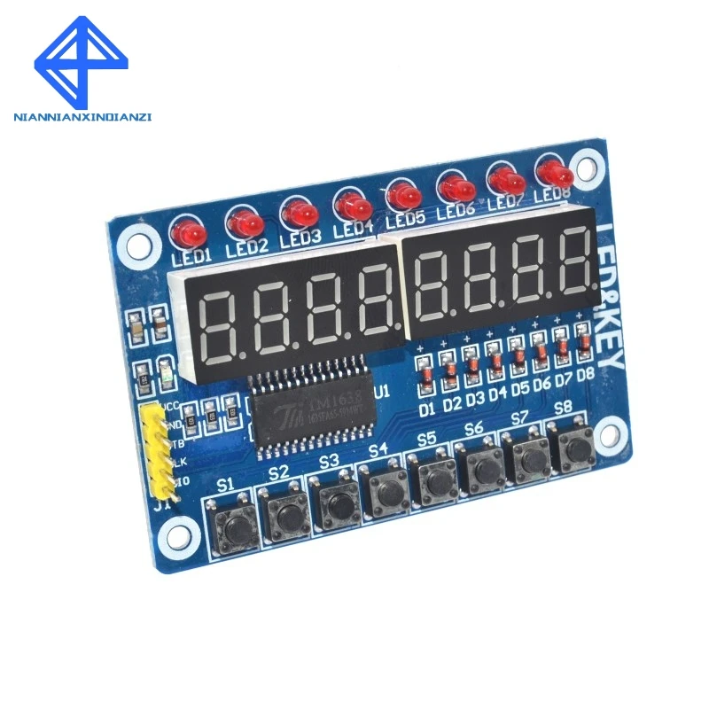 TM1638 модуль ключ Дисплей светодиодной лампой для AVR Arduino 8 бит цифровой светодиодный трубчатая лампа 8 бит