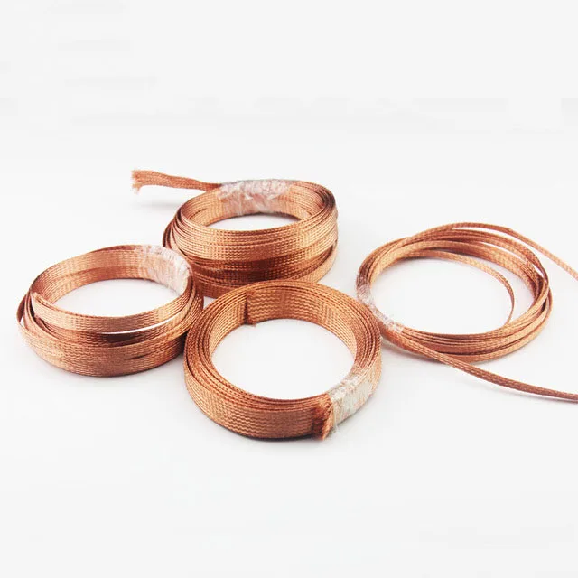 10 м 2/4/6/8/10 мм плоская луженая медная оплетка рукав экранирования трубчатый кабель