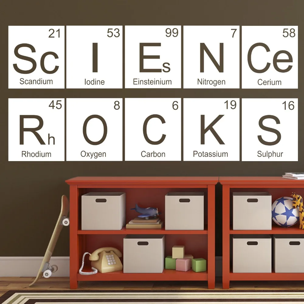 Science Rocks Period Настенная Наклейка в лабораторном классе Atom Atheist школьная