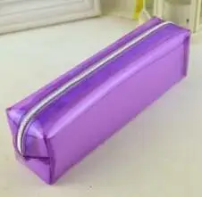 small size purple Пенал для канцелярских принадлежностей прозрачный пенал для ручек студенческий школьный мешок для хранения файлов Органайзер Дамская косметичка подарки S18149 - Цвет: small size purple