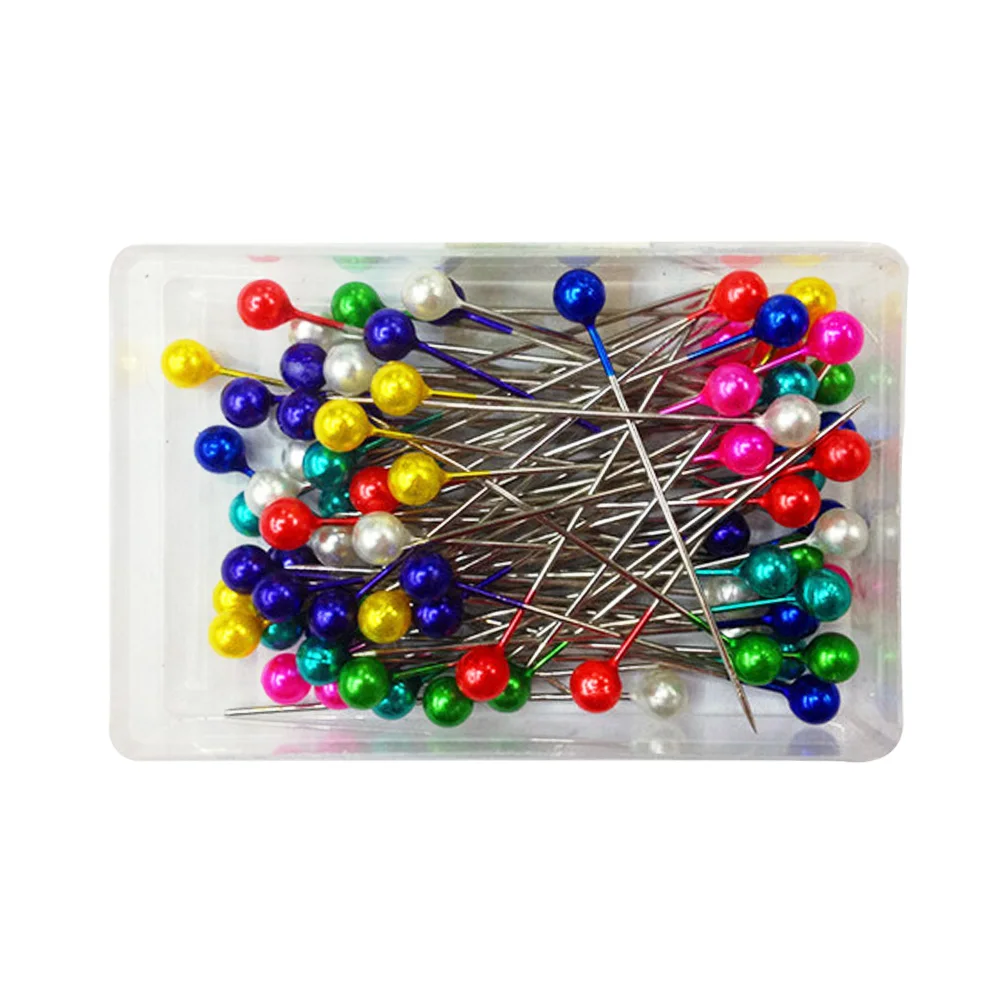 500pcs Colored 500 шт./лот круглые жемчужные головки булавки для шитья Свадебный корсаж флористы швейные булавки с коробкой аксессуары DIY Инструменты - Цвет: 500pcs Colored