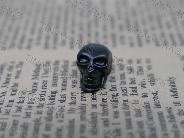 

FREE SHIPPING 15pcs Retro Black Skull Solid Metal Shank Button 10x16mm