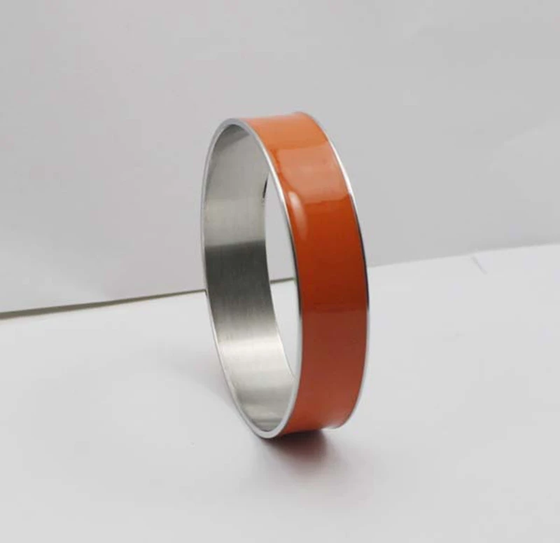 2016 Latest Fashion Orange Cuff Bracelet 316L Stainless Steel Enamal Bangle Simple Classical Jewelry | Украшения и аксессуары