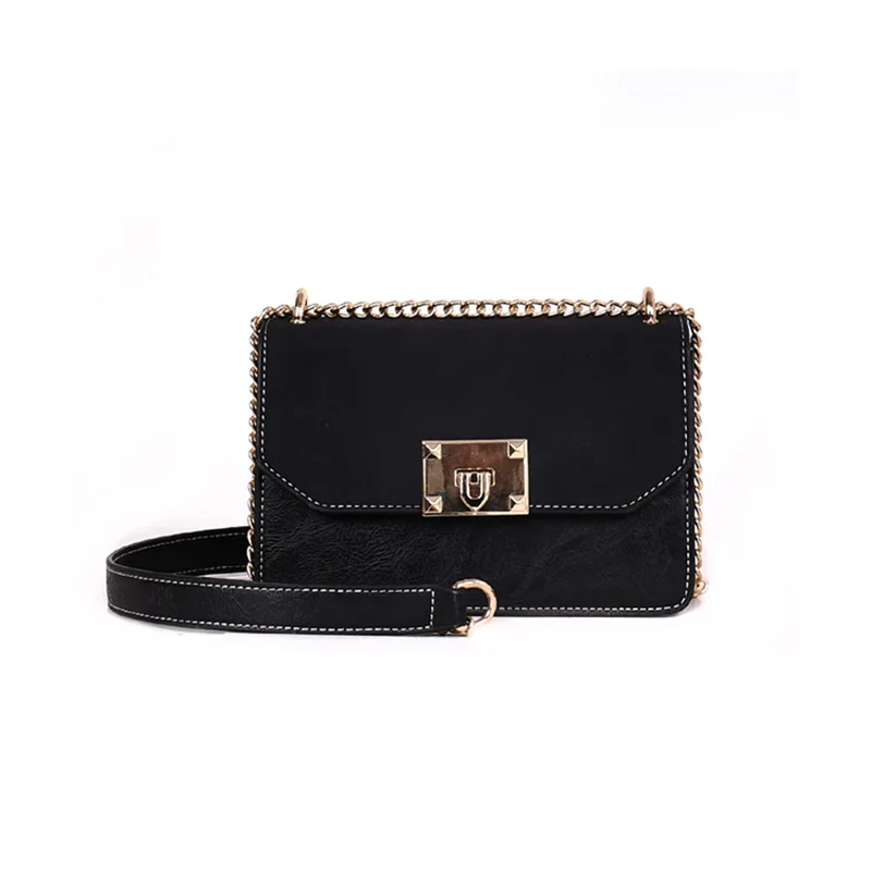 Square bag for women 2019 new fashion chain shoulder female quality leather crossbody bags simple solid colour handbag | Багаж и сумки
