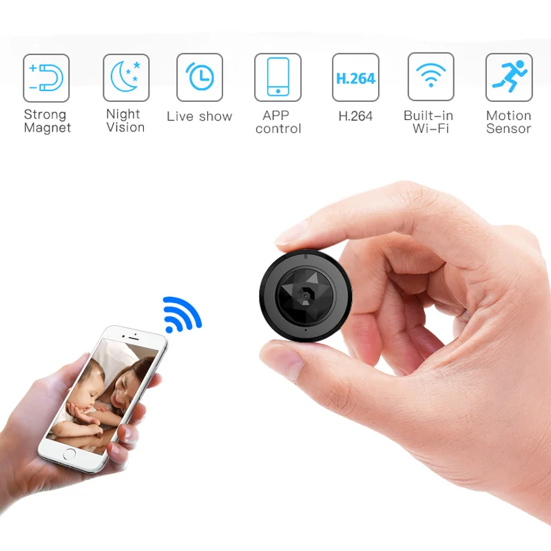 Wi-Fi P2P IP 720P HD мини-камера беспроводная Экшн-камера для велосипеда ИК камера ночного видения мини DV DVR камера видео Диктофон скрытый