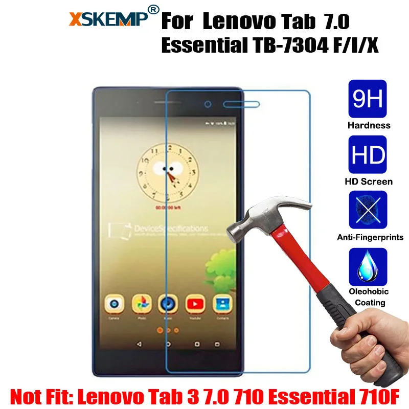 XSKEMP Glossy 2.5D Premium Tempered Glass For Lenovo Tab 7 Essential TB-7304 F/I/X Clear Screen Protector Tablet Protective Film | Мобильные