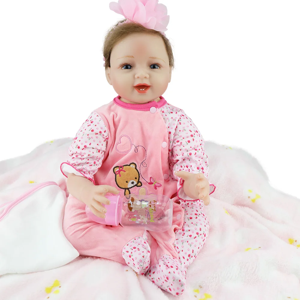 Большая кукла реборн 55 см мягкие силиконовые куклы Реборн для девочек menina baby surprise