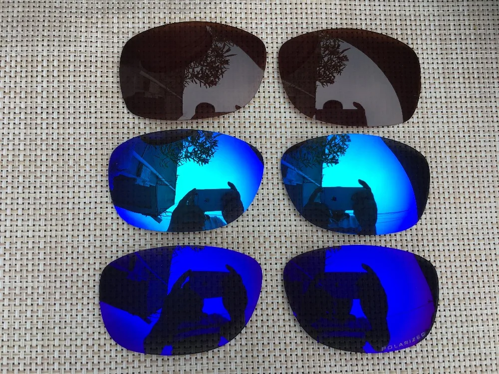 3 пары коричневых и синих фиолетовых поляризованных сменных линз для