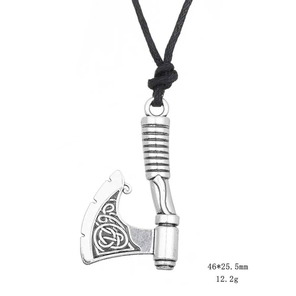 

EUEAVAN 30pcs Vintage Irish Knot Pattern Axe Pendant Necklace Amulet Jewelry Fashion Gift For Men Women