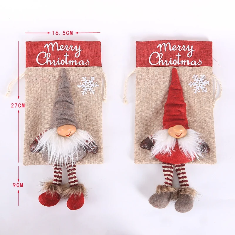 Рождественские подарочные сумки с кулиской подарочная упаковка для конфет