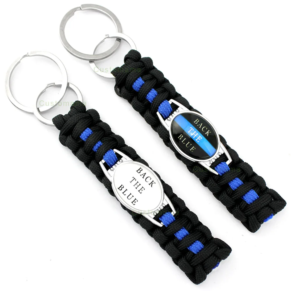 Надень синюю блузку жизнь заместителя имеет значение мама сестра 25*18мм Стеклянный кабошон выживание паракорд ключница ключи для женщин мужчин ювелирные изделия.