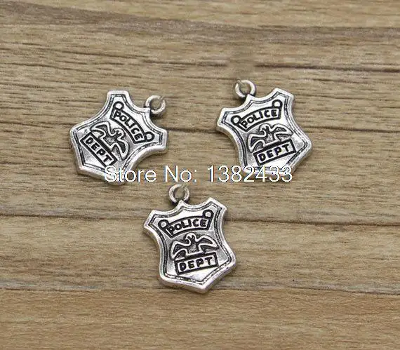 10 шт. полицейские подвески из античного тибетского серебра 15 х19 мм|charm pendant|badge