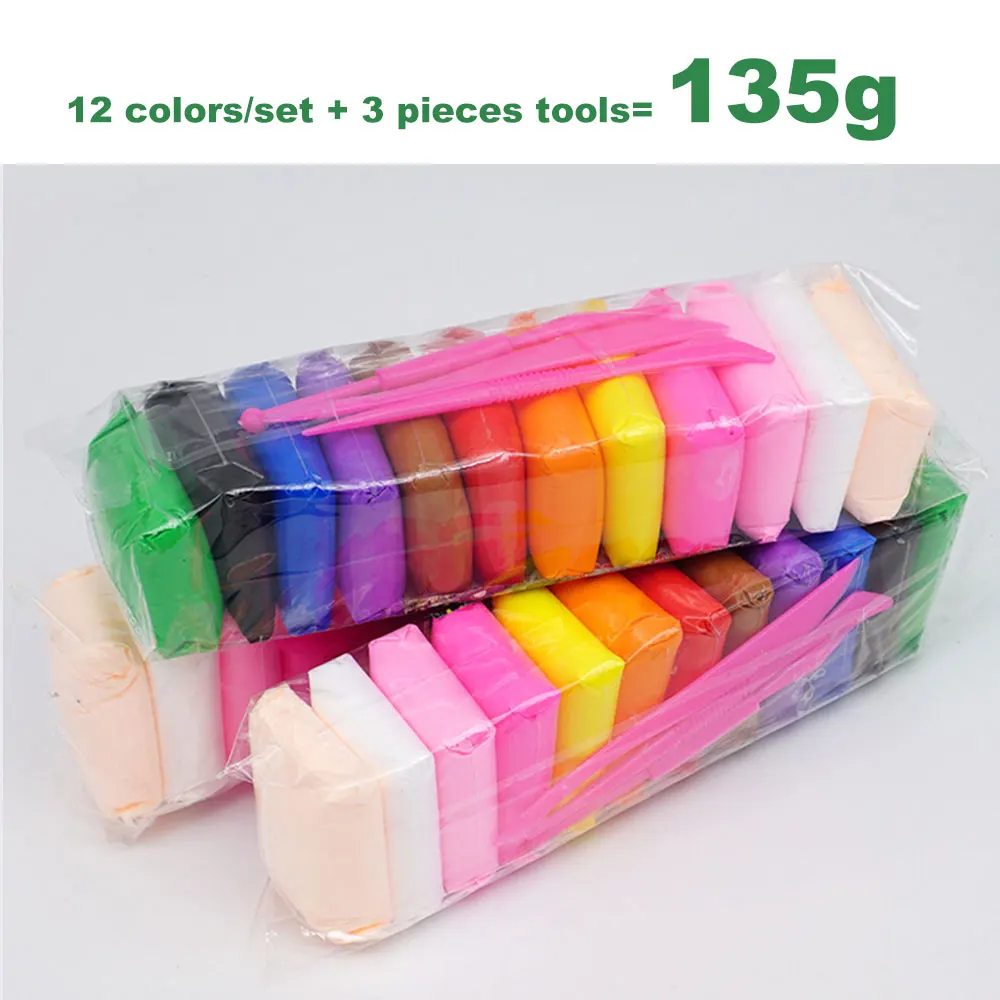 12color(about 135g) 12/24/36 Цветной сохнущая на воздухе светильник глиняные игрушки хандум с возможностью креативного самостоятельного выбора между мягкая игрушка из пластилина из полимерной глины на день рождения Рождественские подарки для детей - Цвет: 12color(about 135g)