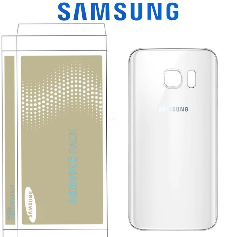 ORIGINAL 5.1'' For SAMSUNG Galaxy S7 Flat G930 G930F Battery Back Cover Glass Housing Replacement with Camera Glass Lens - Цвет: S7 White