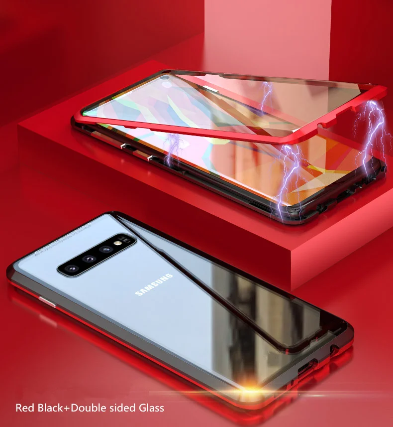 Полный Магнитный чехол для samsung Galaxy S8 S9 S10 плюс M30s передний и задний двойной Стекло
