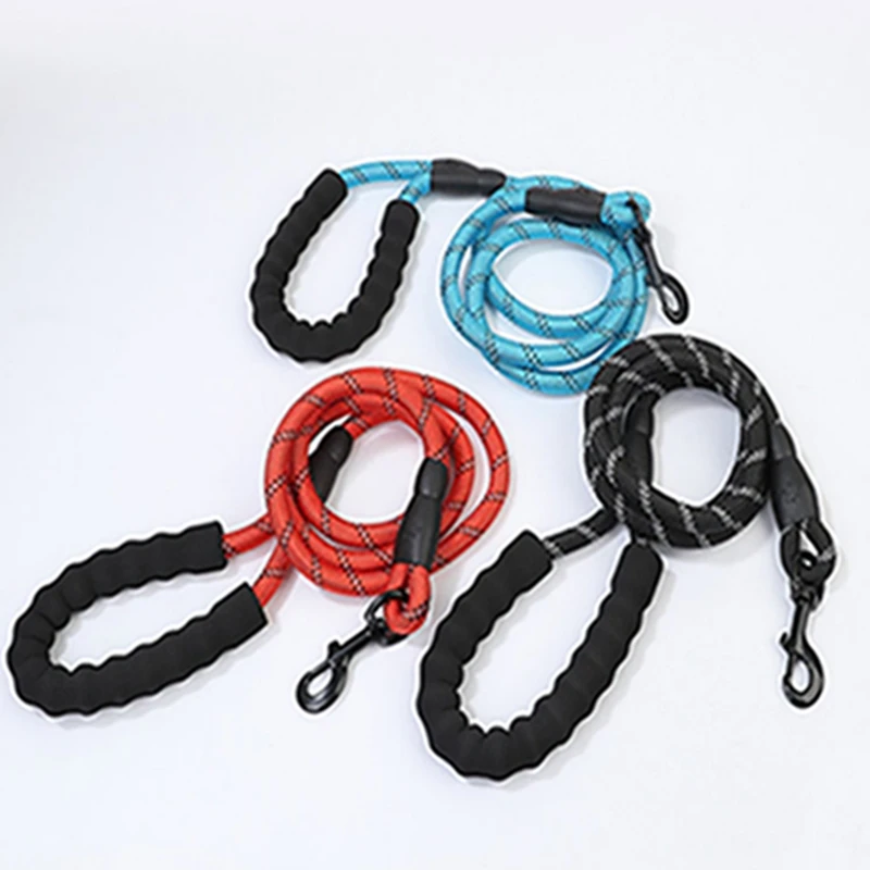 

150cm Dog Leash Nylon Rope Reflective Dog Leash Running Leather Control Leash for Small Medium Large Dogs Pet Dog Suppliers