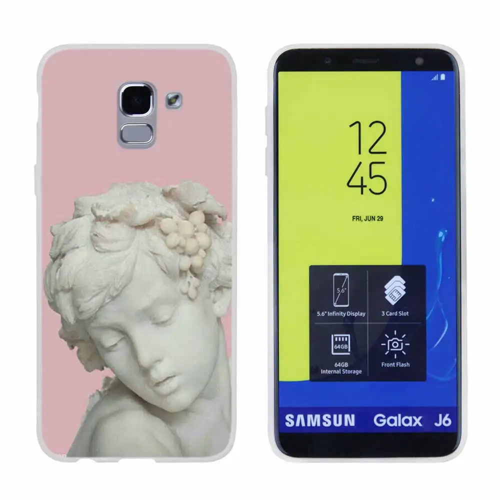 Pattern13 Искусство Дэвид статуя цветок для чехол для телефона samsung Galaxy j6 J8 J7 J5 J3 J4 Plus J610 Prime Мягкий силиконовый чехол - Цвет: Pattern13