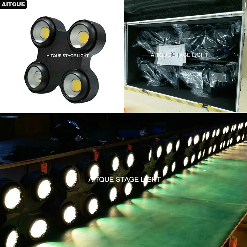 

Dj lighting IP65 waterproof outdoor 4x100W cob led blinder stage light white warm white color 400w led dmx with flight case