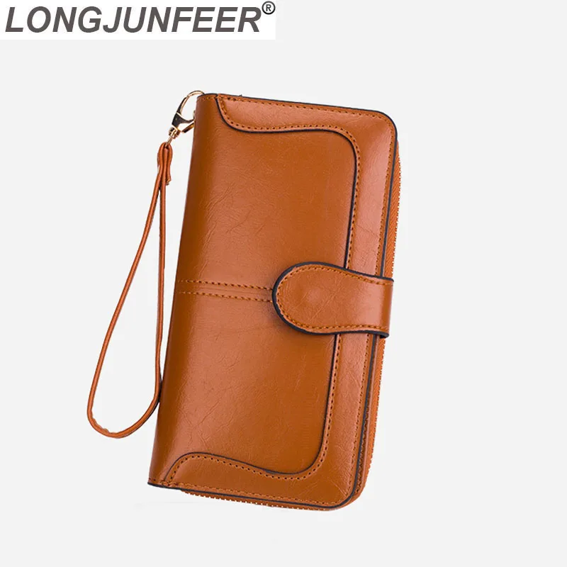 Женский кошелек LONGJUNFEER из искусственной кожи Дамский удлиненный бумажник