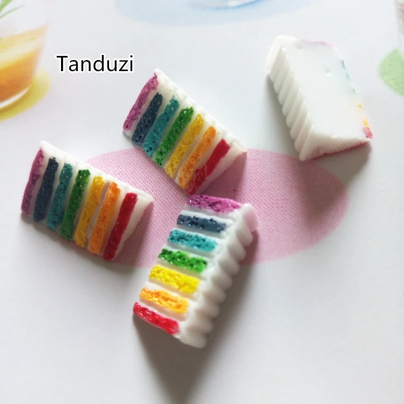 Tanduzi 20 шт. Радужный торт из смолы украшение для телефона с плоским основанием