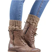 Khaki Модные хлопковые чулки; женская обувь; сапоги до колена; пикантные теплые колготки; вязаные гетры; w 3,21 - Цвет: Khaki