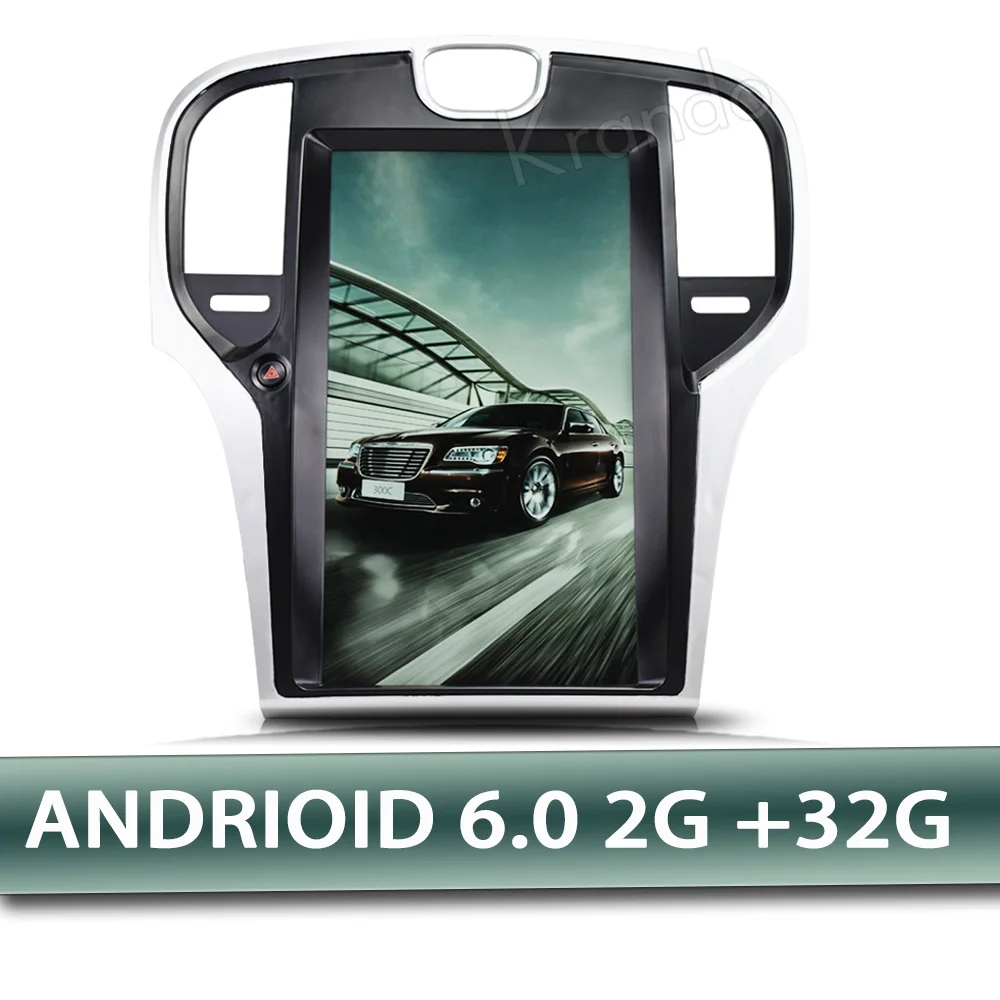 Черный Krando Android 6,0 13," вертикальный экран Автомобильная навигационная система радио плеер gps для Chrysler 300C 2013- мультимедийная система BT - Цвет: Черный