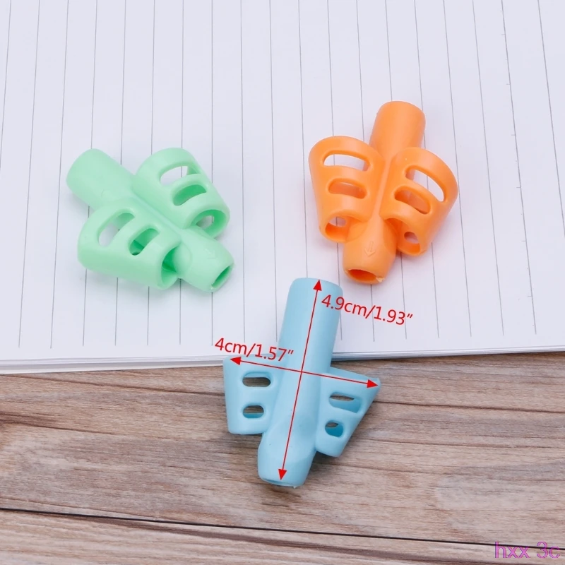 

New 3Pcs Two-finger Grip Silicone Baby Pencil Holder Learn Writing Tools Writing Pen