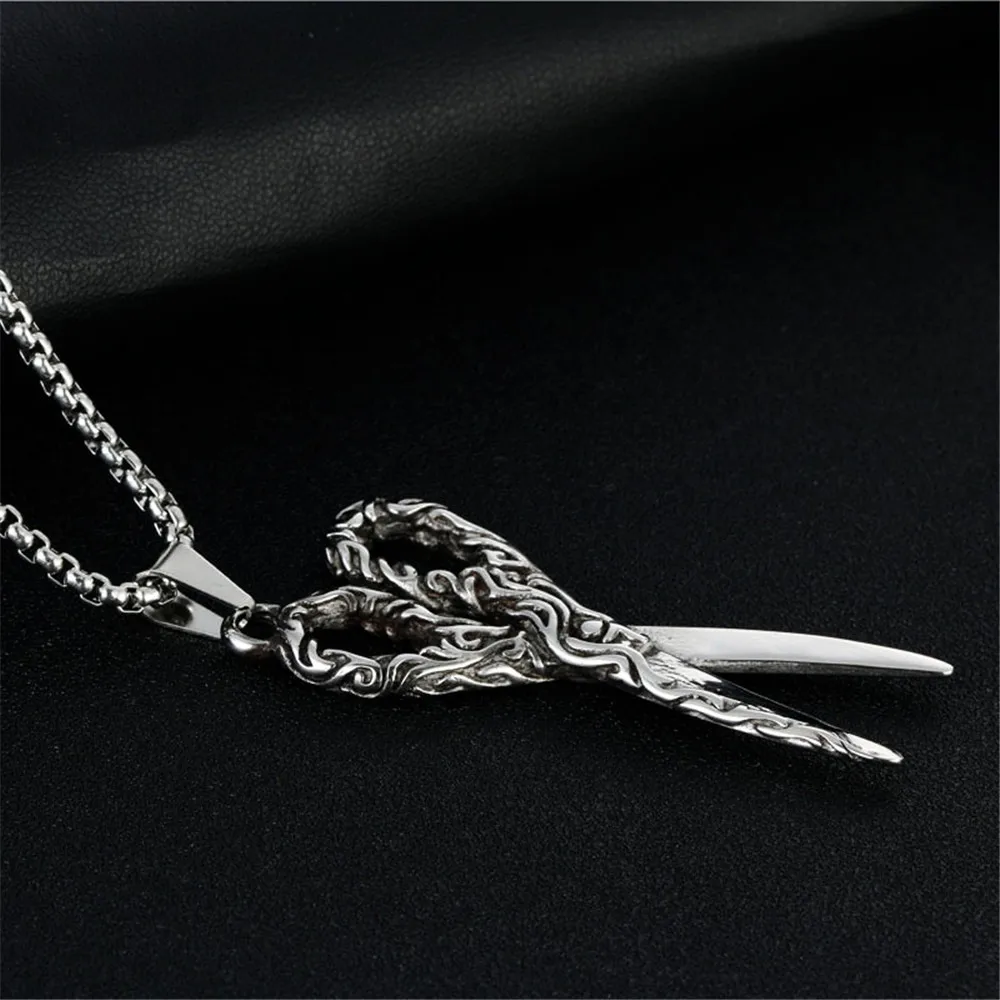 Мода парикмахеры Ножницы Neckalce Для мужчин хип хоп Рок Золотые украшения Цвет