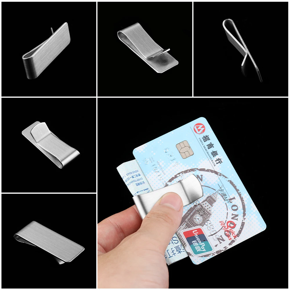 1 шт. мужские Нержавеющая сталь Smart деньги клип тонкий кошелек ID денежных средств держатель серебро Мода Тонкий кошелек серебро Цвет