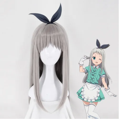 Серая длинная прямая парик из аниме смеси S Kanzaki Hideri парики для косплея стойкие