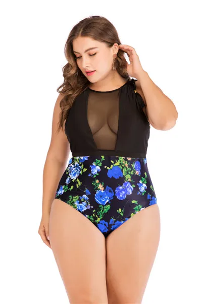 Одна деталь плюс размеры 4XL Push Up с цветочным принтом купальники для малышек большая чашка купальники спинки танкини женские одежда заплыва