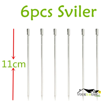 6pcs Silver 6 шт 10,7 см-11 см шпажка для коктейля Нержавеющая сталь Фруктовые палочки Барные инструменты напиток Шпажки Палочки для мартини вечерние свадебные 3 цвета - Цвет: 6pcs Silver
