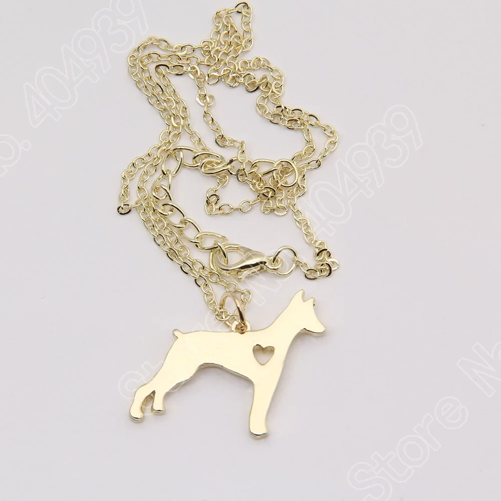 Ожерелье добермана подвеска в виде сердца собаки памятные брелоки и подвески