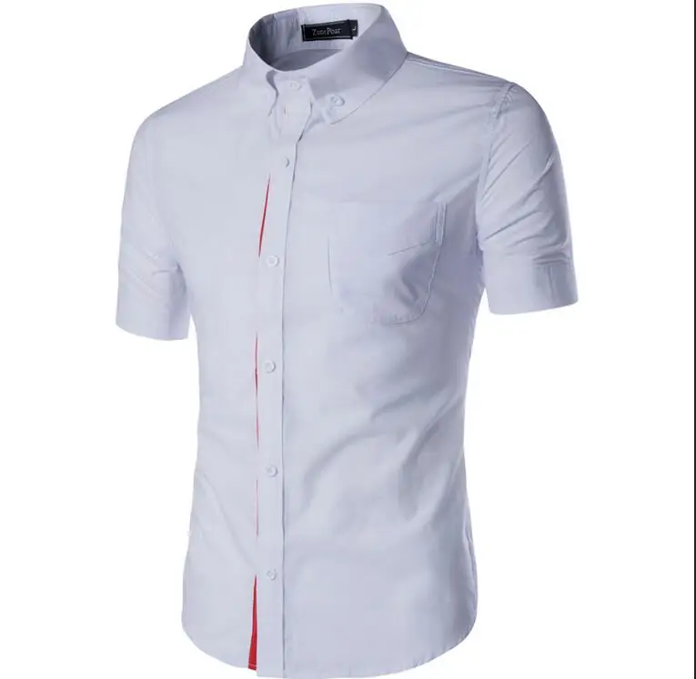 new Summer mens short sleeve shirts slim Fit Camisa Masculina Casual Dress shirt Soical Fashion dress casual Chemise homme | Мужская