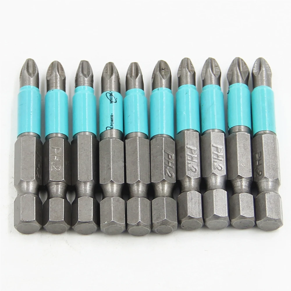 

10pcs Bits Set S2 Steel PH2 50mm Screwdriver bit Head Set Torx Hex Tri-Wing Spanner Cross-head Bits non-slip set