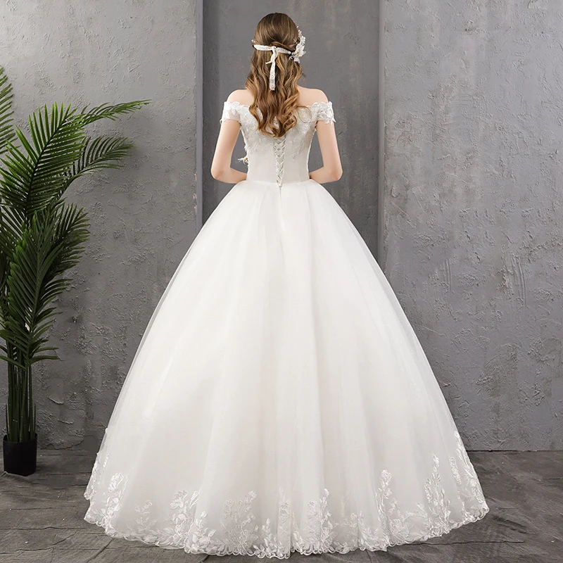 Vestidos De Novia роскошное простое свадебное платье нежное кружевное с v образным