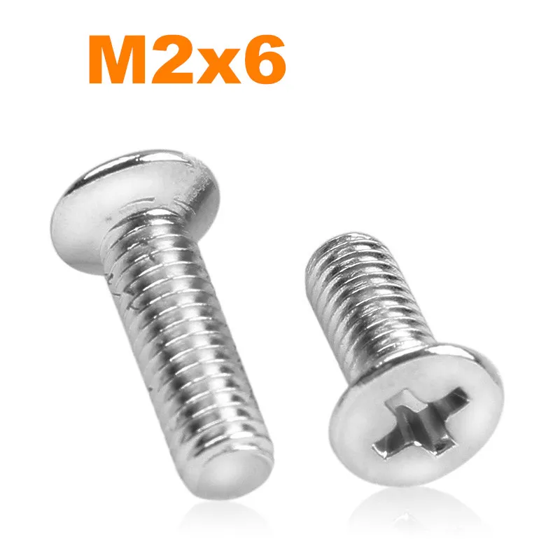 

1000 шт./лот M2 * 6 потайная головка philips микро машина винт никелированный или черный цинк км