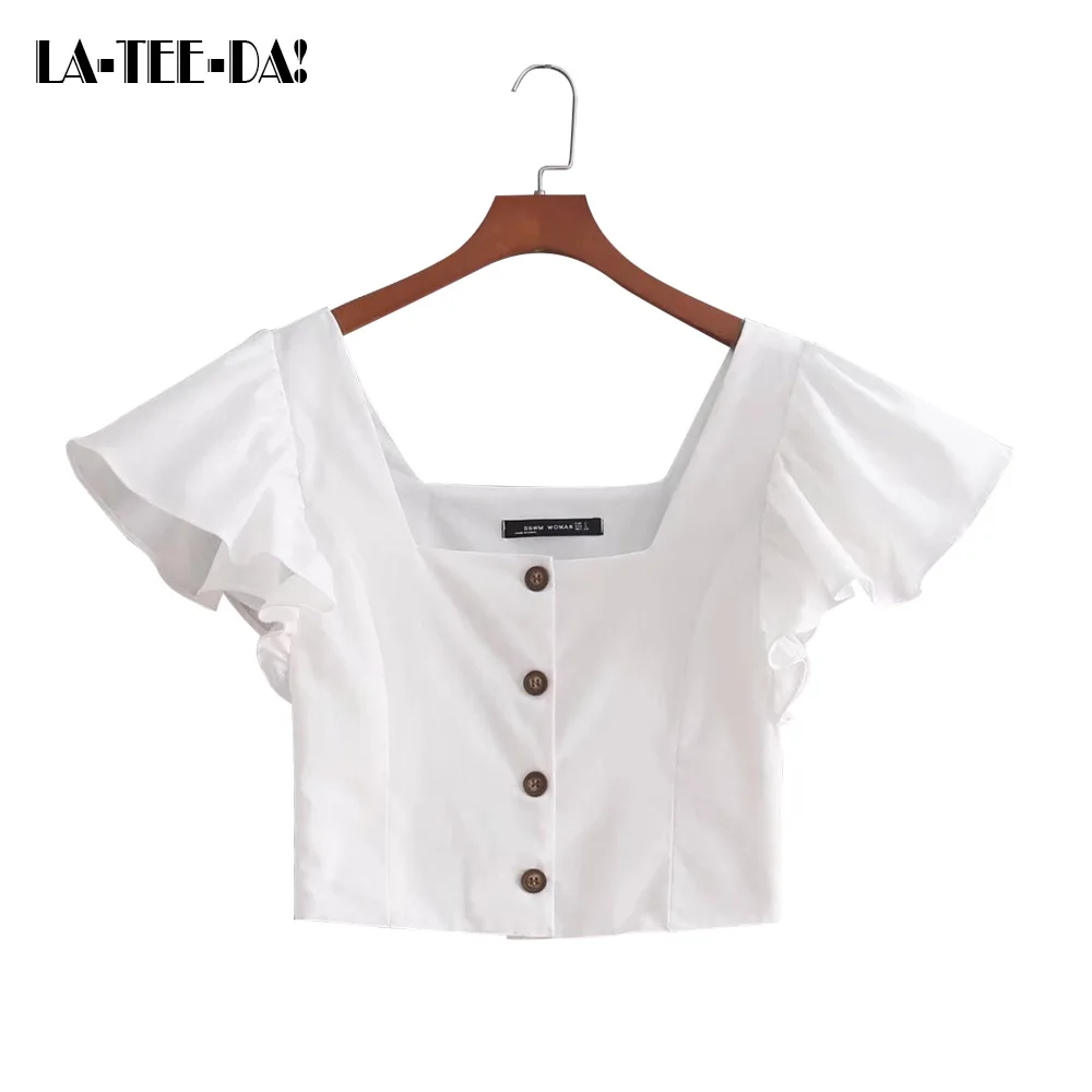 LTD1198054 Новые однотонные льняные хлопковые футболки женские короткие топы базовые